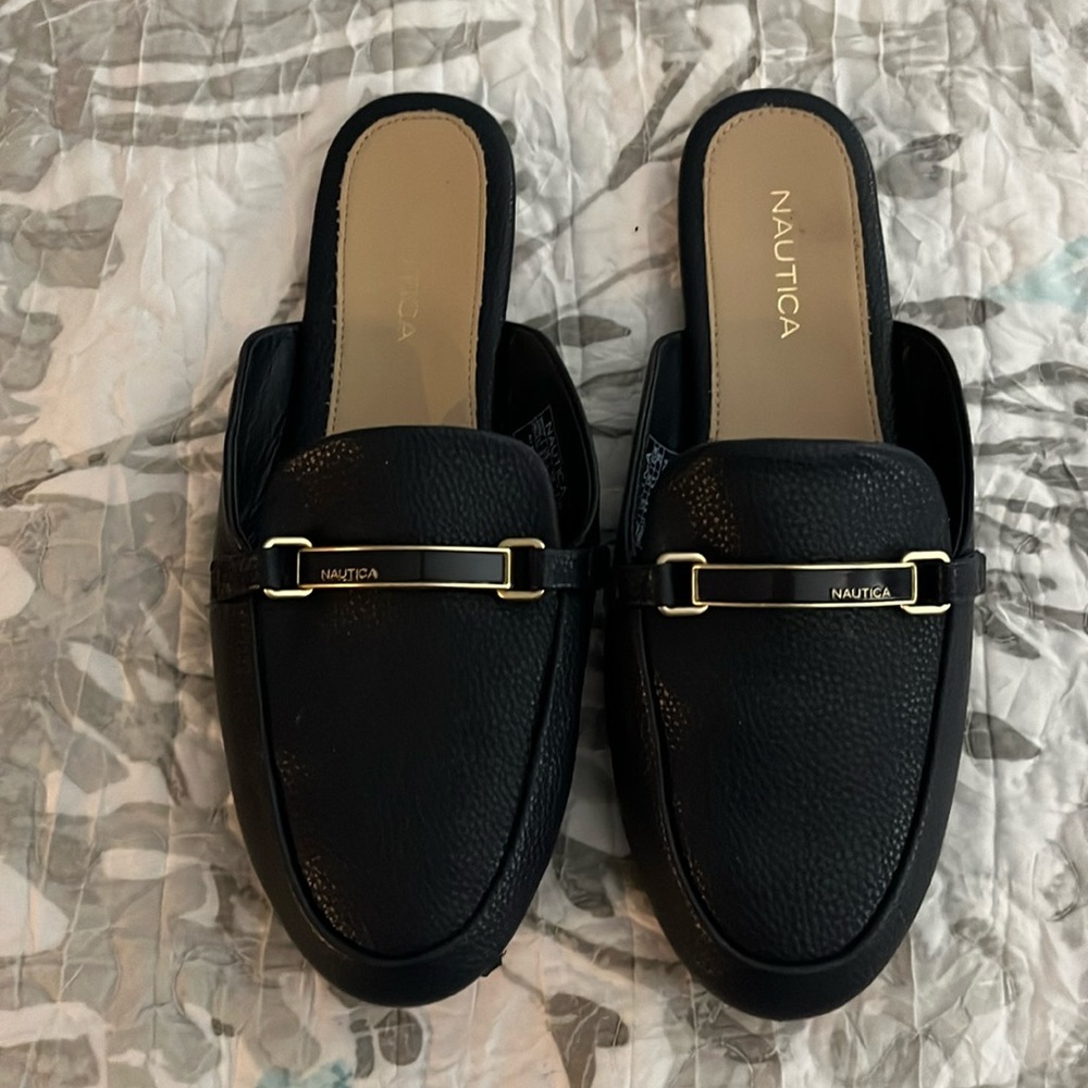 Nautica Navy Blue Mules